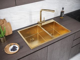 Мойка кухонная Paulmark Kroner PM237851-BG брашированное золото